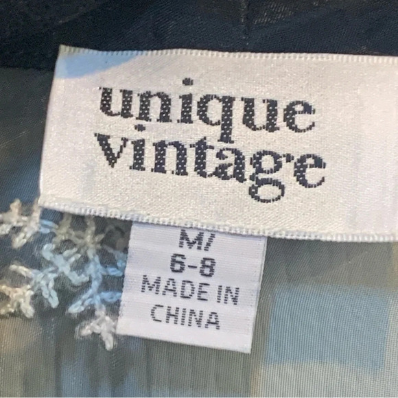 Unique Vintage 1940s Black & Snowflake Retro Mesh Blouse Med #0128 - Picture 6 of 6